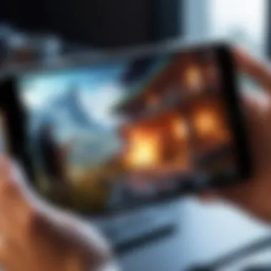 Player Experience in Offline RPGs A player immersed in gameplay on an iOS device, highlighting the offline experience