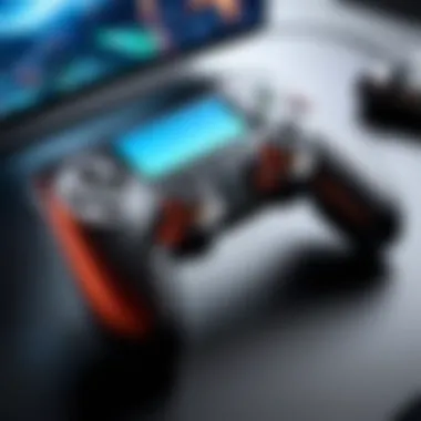 A sophisticated gaming controller in action with a mobile device