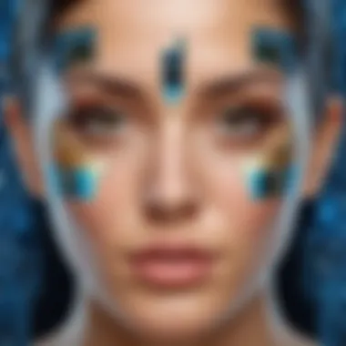 An artistic representation of the cultural influence of digitally altered images in media.