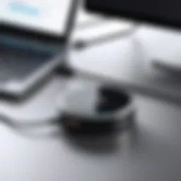 A sleek tracking device on a modern desk