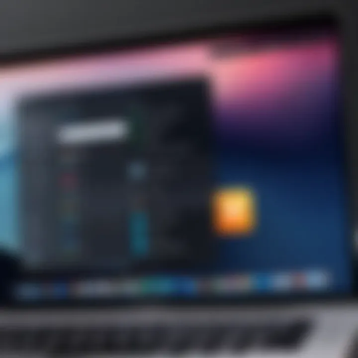 Close-up of MacBook screen with highlighted features of a top reminder app.
