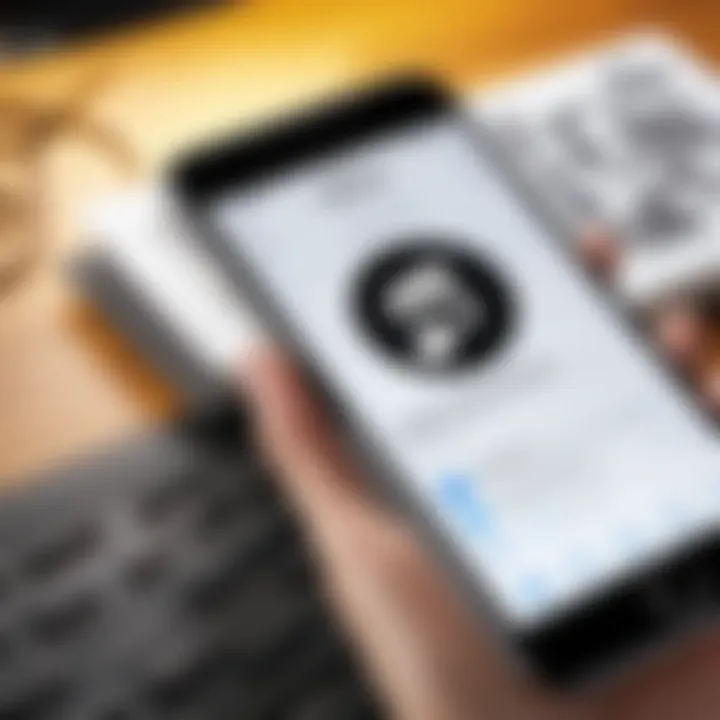A smartphone displaying the Shazam app interface with a music note in the background