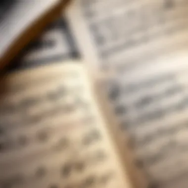 An open sheet music book with a digital overlay of musical notes