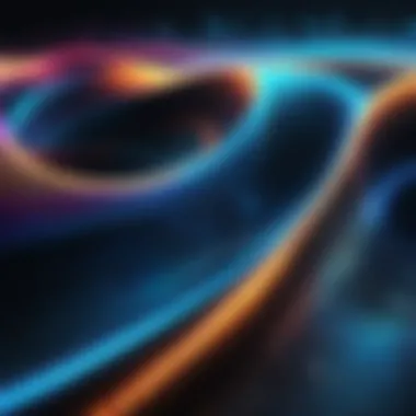 An abstract representation of sound waves symbolizing music recognition