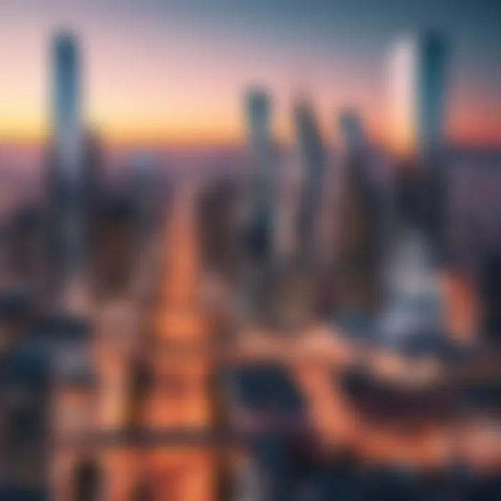 Cityscape Transition A time-lapse of a cityscape transitioning from day to night