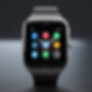Android Smart Watch Features A sleek Android smart watch displaying various app features.