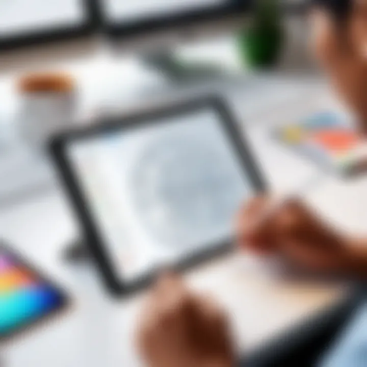 A vibrant workspace featuring the Apple Pencil and iPad Mini in action, illustrating enhanced productivity.
