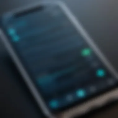 Illustration of a smartphone displaying a text app interface