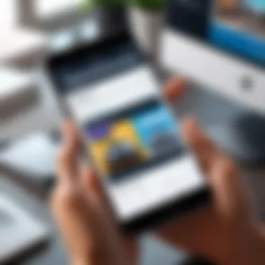 Browsing Classifieds on Mobile An individual using a smartphone to browse classified ads.