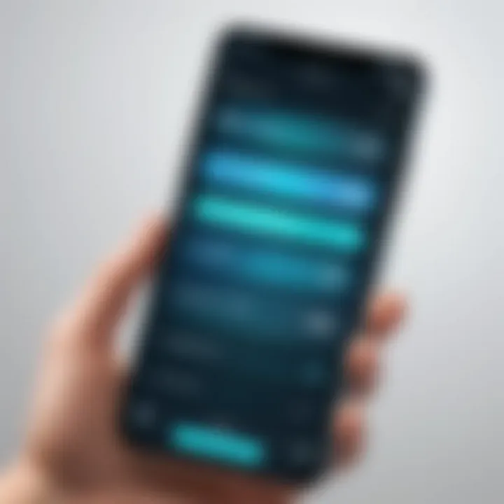 User navigating through an app interface