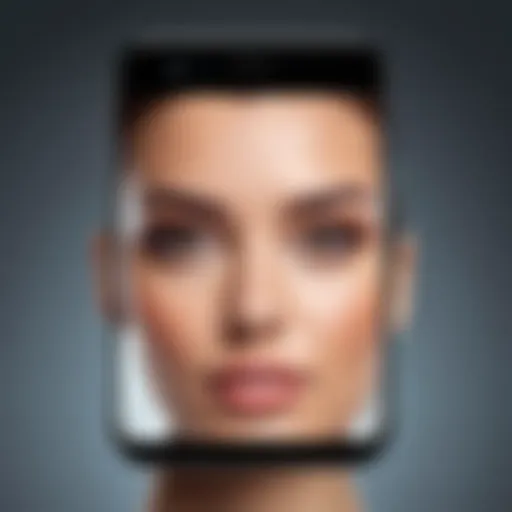 A smartphone displaying a face cropping app interface.