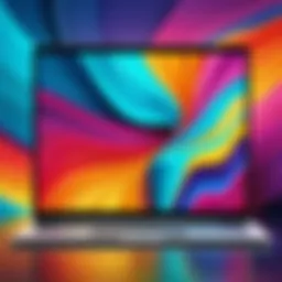 Colorful abstract wallpaper on a Chromebook screen