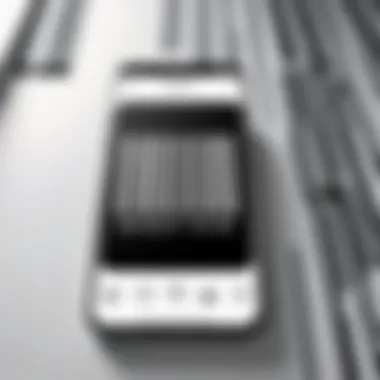 Smartphone Barcode Scanning App Modern smartphone showcasing a barcode scanning app interface