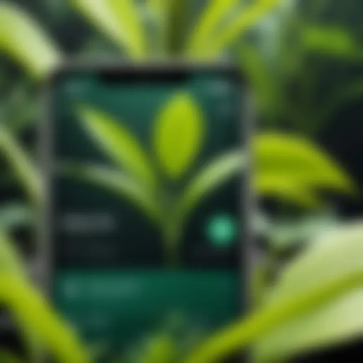 Close-up of plant identification feature in a care app