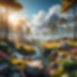 A breathtaking virtual landscape in a Steam VR game