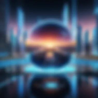 The Evolving Digital Landscape of the Metaverse Futuristic digital landscape representing the evolving metaverse.