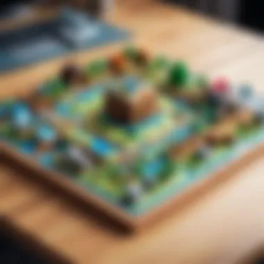 An engaging Minecraft-themed board game setup on a table.