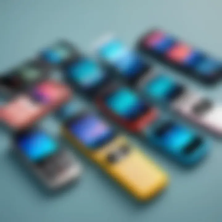 Trendy flip phone models in various colors appealing to modern consumers.