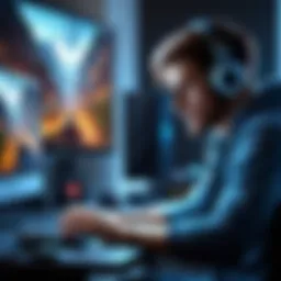 A gamer immersed in an online game using a web browser
