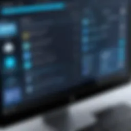 User interface of touch screen software demonstrating features