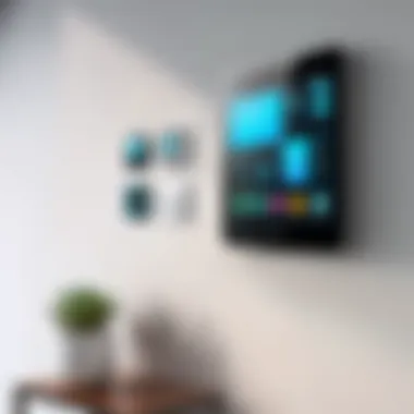 A futuristic wall sticker displaying smart home controls