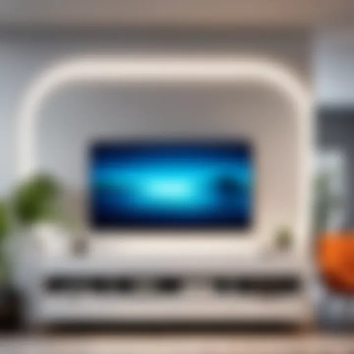 Vibrant wall sticker enhancing room ambiance with smart lighting