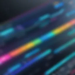 Dynamic interface of a video editing application showcasing timeline features