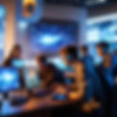 A diverse group of players engaging in an online battle within a web-based game.