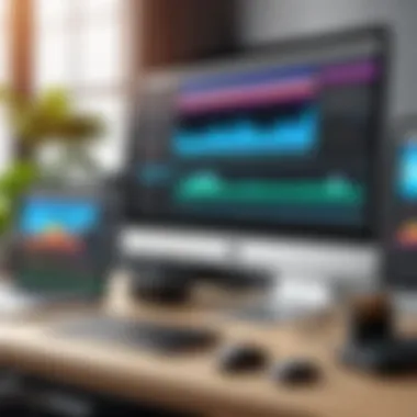 Dynamic interface showcasing video editing tools