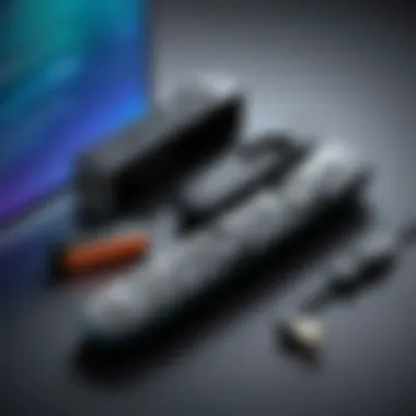 Technical diagram illustrating the internal components and technology of the Firestick Lite remote.