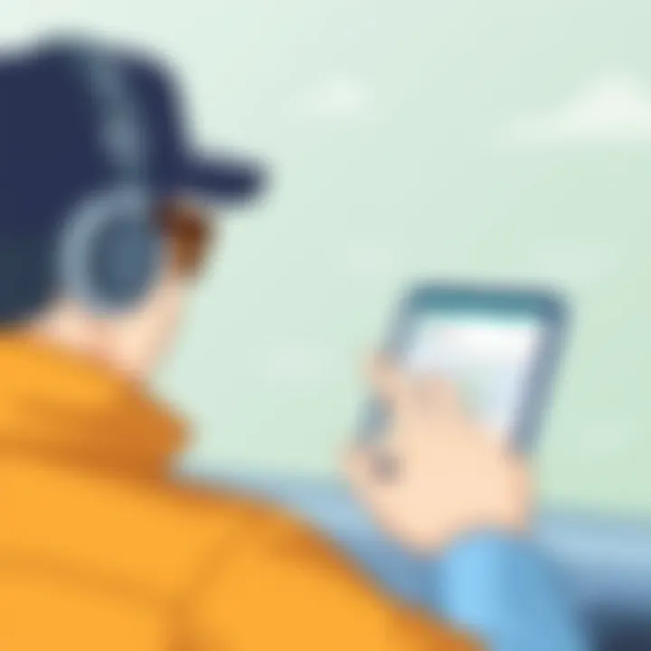 User navigating through app features