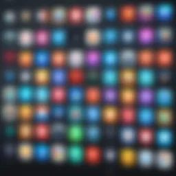 A visual representation of various app categories available for iPad.