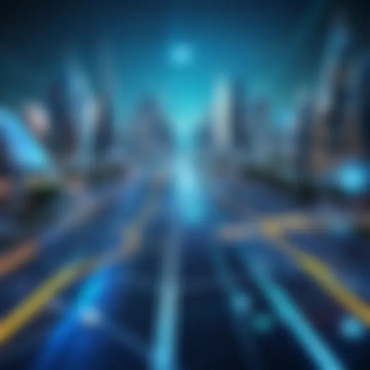 A futuristic concept of navigation and location services.