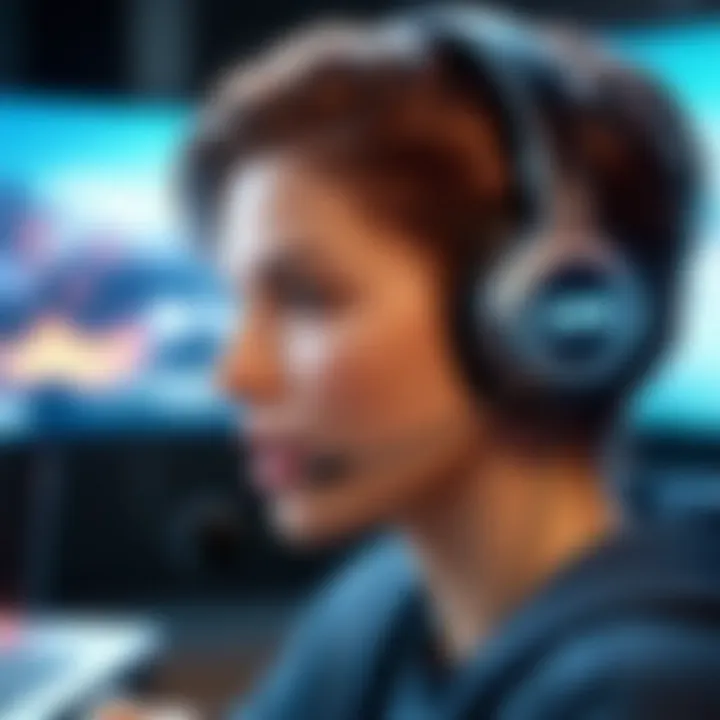 A player using voice chat in an immersive gaming environment