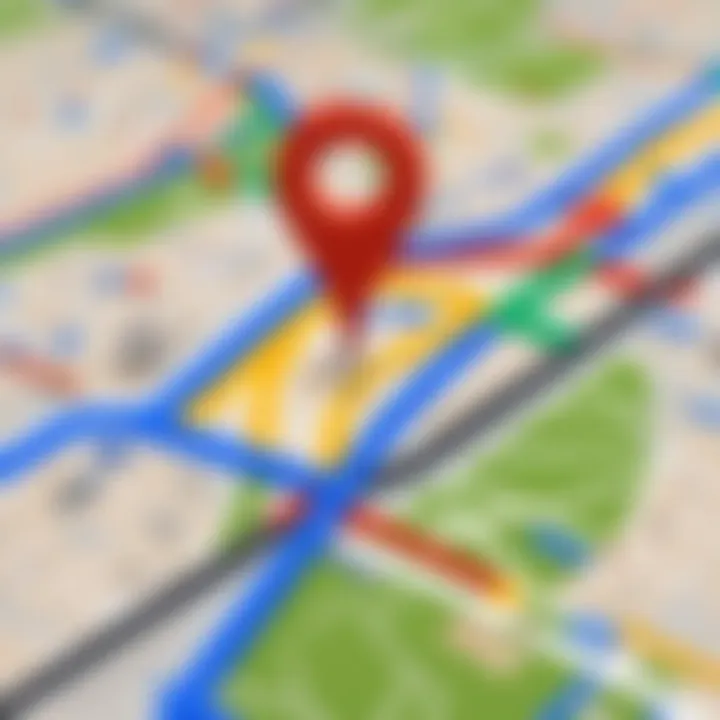 A close-up of Google Maps interface showcasing unique features.