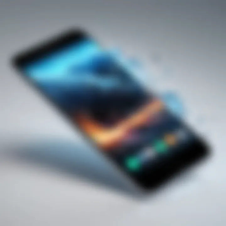 A close-up of smartphone screen showcasing slow motion video effects