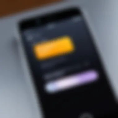 Hidden Messaging Application on iPhone A close-up of an iPhone screen displaying a hidden messaging application.