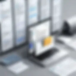 Illustration showing email archive features on a popular platform