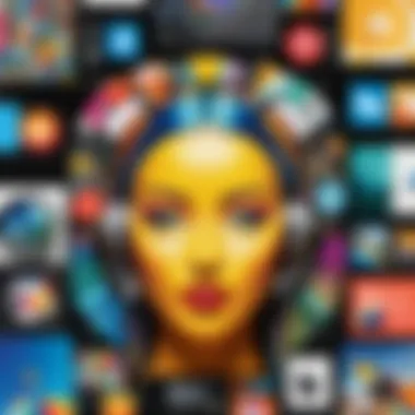 Colorful collage of various images