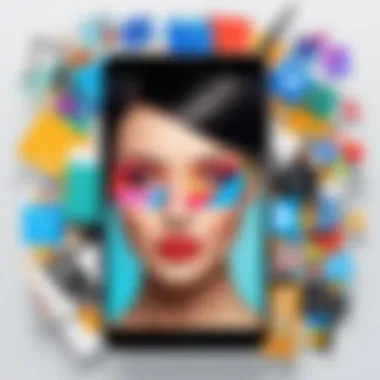 Collage Creation Tools on Android Android device showcasing collage creation tools