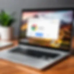 Laptop displaying Google Chrome download page