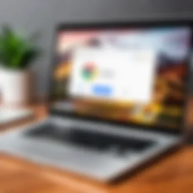 Downloading Google Chrome on a Laptop Laptop displaying Google Chrome download page