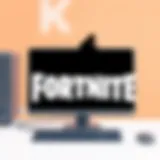 Fortnite Logo on PC Fortnite logo displayed on a computer screen