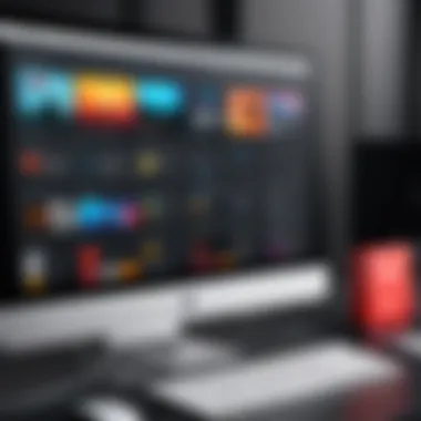 Online music store interface on a computer
