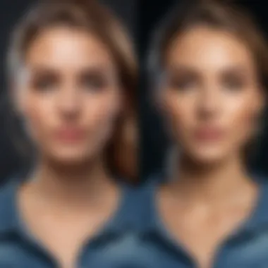 A visually engaging comparison of before and after photo edits
