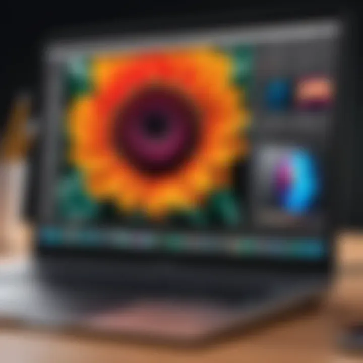 A close-up of essential photo editing tools on a Mac
