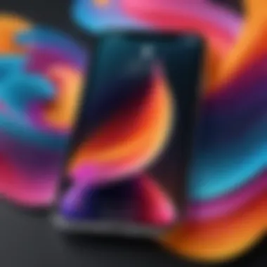 Showcasing a stunning animated wallpaper on an iPhone Vibrant animated wallpaper on iPhone