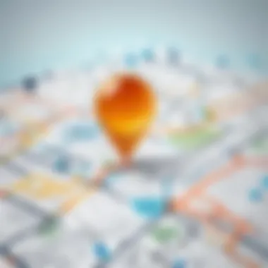 Map showcasing location sharing capabilities