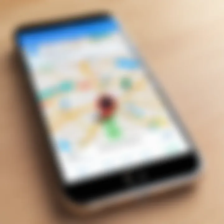 Smartphone displaying location sharing settings