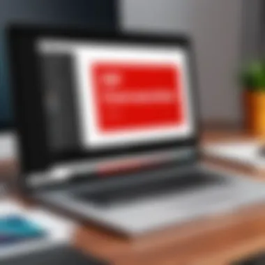 Online Service for Photo to PDF Conversion A laptop screen displaying an online photo conversion service with a simple upload option.